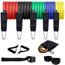 Bandas de Resistencia + Set deportivo (Incluye: soga, rueda abdominal, mancuernas para planchas, ejercitador de manos)