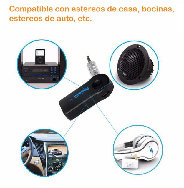 Receptor USB Bluetooth 3.5mm Musica Llamadas - Cuenta con Microfono